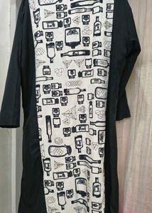 Black &amp; White Printed Kurta