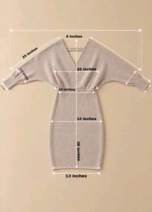 TAUPE WRAP DRESS WITH BATWING SLEEVES