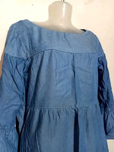 Blue Bell Sleeve Denim Dress.