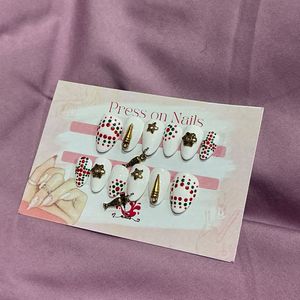 Navratri Press on Nails - Festive Dots &amp; Charms, c