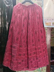Pink And Black Long Skirt