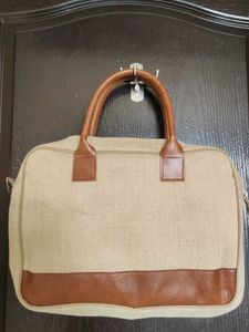 Stylish Canvas &amp; Leather Laptop Bag