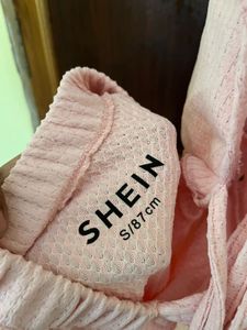 Pink Ruffle Trim Midi Dress