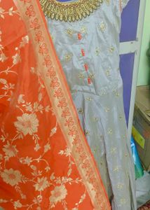 Elegant Grey Embroidered Lehenga Choli