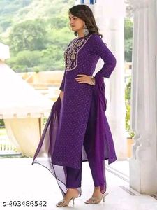 Elegant Purple Kurta Set with Dupatta