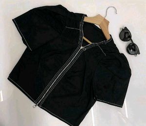 Chic Black Zipper Top 🔴FREE DELIVERY 🔴