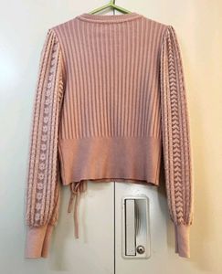 Pink Knitted Wrap Top