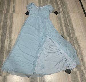 Elegant Light Blue Maxi Dress