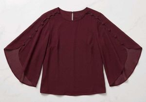 Wine Batwing Top