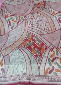 Red N White Super Net Saree