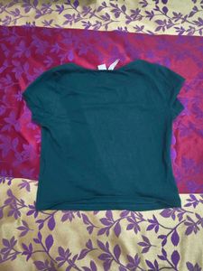 H&amp;M Basic Dark Green Crop Top