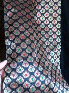 💥🆕️ Black Brocade Long Kurti (Sleeves Available)