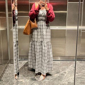Plaid Dress -Backless