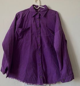 💜 Purple oversized corduroy Shirt