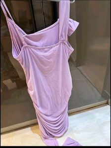 Lavender Ruched One-Shoulder Dress
