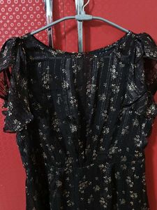 Chic Black Floral Print Dress
