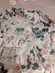 Multicolor Floral Printed V Neck Top (Women's)