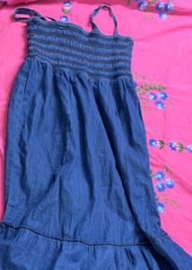 Denim Long Maxi Dress Elle