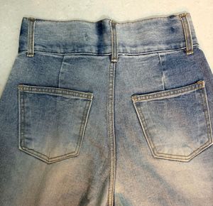 Light Wash Ripped Wide Leg Jeans