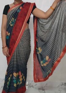 Women's Georgette saree with floral print
