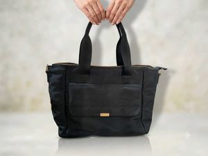 Chic Black Nylon Tote Bag by van heusen.