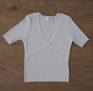 ₊˚🪽⊹White ribbed lace detail top🤍✨️🦢
