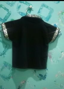 girls Black Sequined top n skirt
