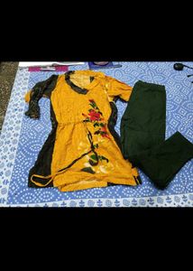 Yellow top Green pants and new facewash