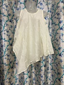 Chic White Asymmetrical Top