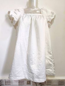 White Puff Sleeve Dress for Girls 8-9 years
