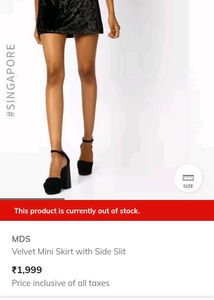 Velvet Mini Skirt With Side Slit
