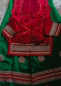Green Embroidered Rajputi poshak