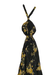 Elegant Black Floral Halter beaded Gown