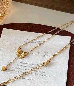 Anti-Tarnish Charming Bow &amp; Heart Pendant Necklace