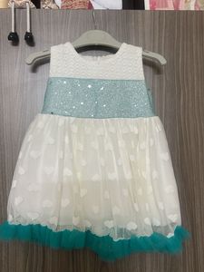 Sparkling White Tulle Dress with Hearts