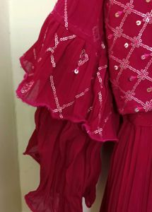 New Maroon Frock(Sleeves Available)