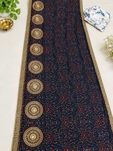 Royal kashmiri thread and sequence work duptta