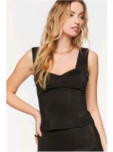 F21 Sheer Black Asthetic Corset Style Top(xs)