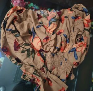 Floral Smocked Crop Top