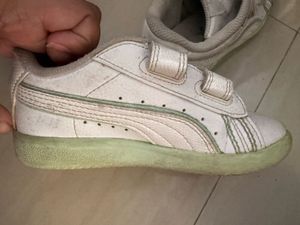 White Velcro Strap Casual Shoes for kids