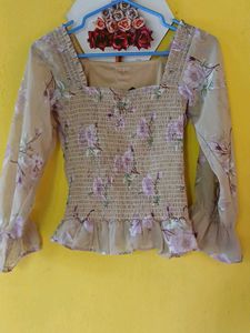Sheer Floral Blouse