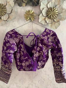 Elegant Purple Embroidered Blouse