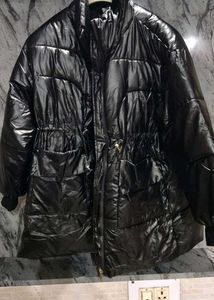 Shiny Black Puffer Jacket