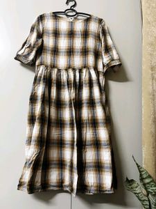 Checked Midi Dress