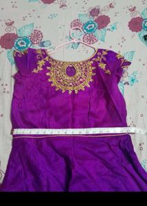 customized Stunning Purple Embroidered Ethnic Gown