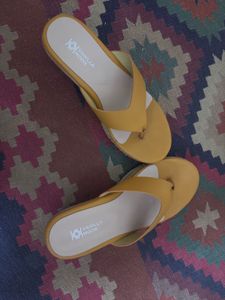 Stylish Yellow Flat Sandals
