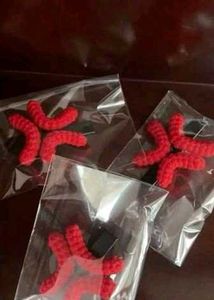 Cute Red Crochet Star Hair Clips