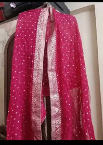Vibrant Pink Kurta with Silver Embellishments