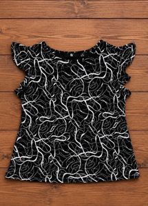 Black & White Abstract Print Top