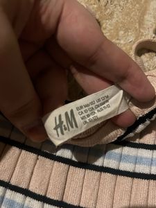 H&amp;M Striped Ribbed Cami Top